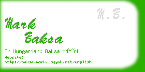 mark baksa business card